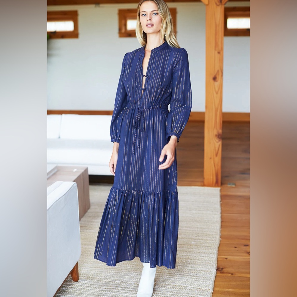 Trovata women’s  blue wrap maxi dress S L L108-7